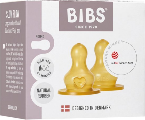 BIBS Slow Flow 0+ Maanden Flessenspenen