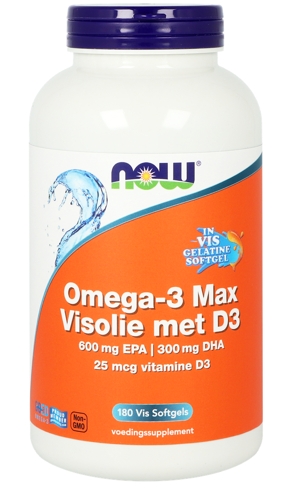 Now Omega-3 Max Visolie met D3 Softgels
