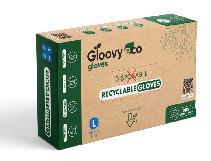 Gloovy Eco Recyclebare Handschoenen Blauw L