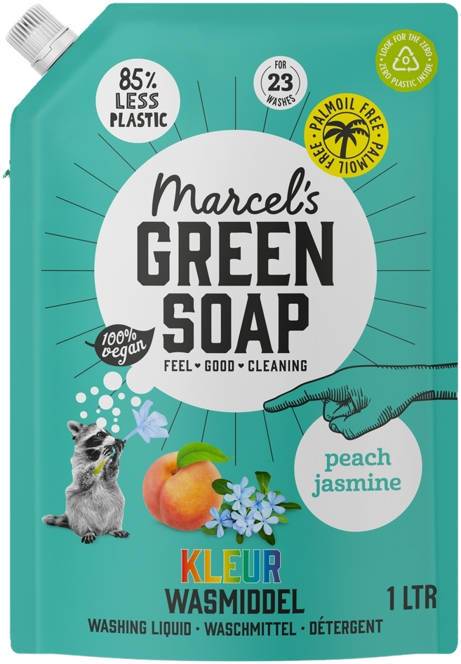 Marcels Green Soap Perzik Jasmijn Kleur Wasmiddel Navulling