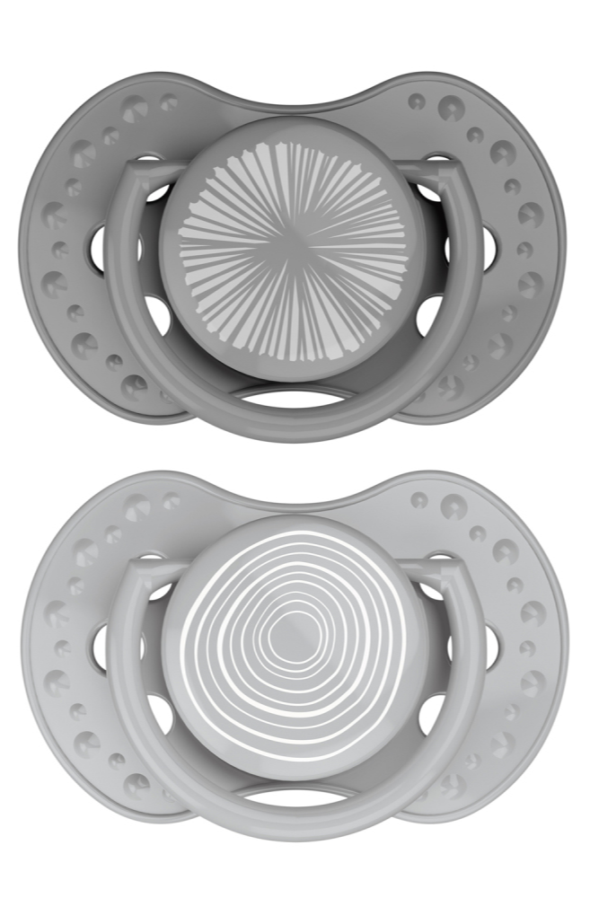 Difrax LOVI Dynamic Pacifier 0-3 months Harmony Dark Grey Light Grey - Fopspeen