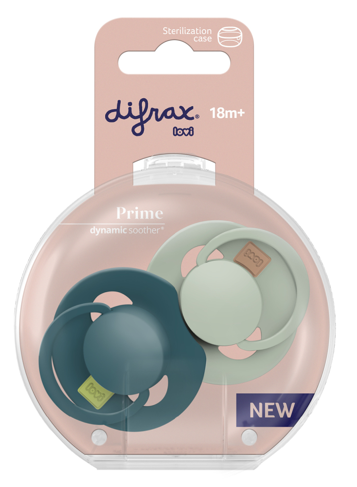 Difrax LOVI Prime Pacifier 18+ Months - Pistachio/Green