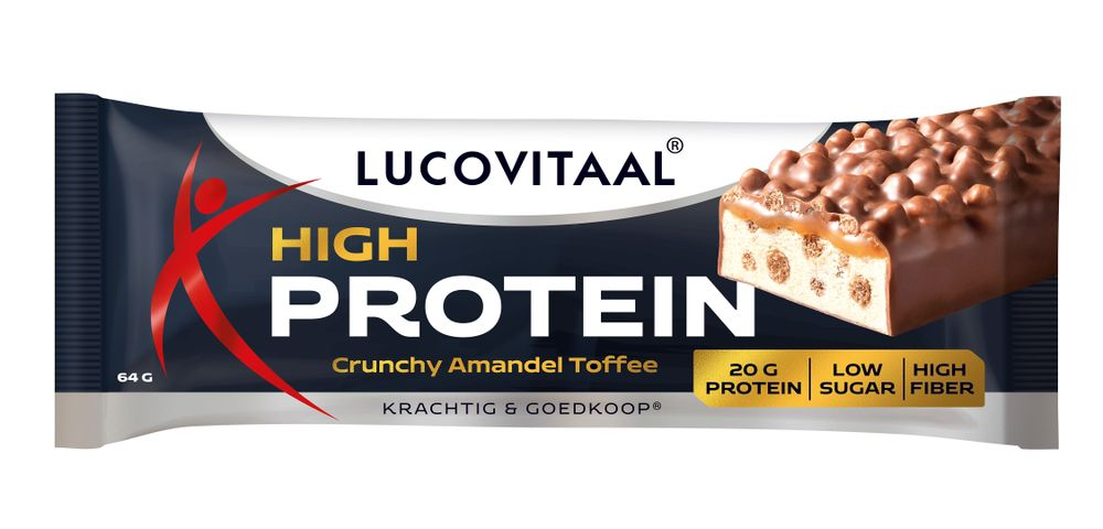 Lucovitaal Protein High Reep -Crunchy Amandel Toffee