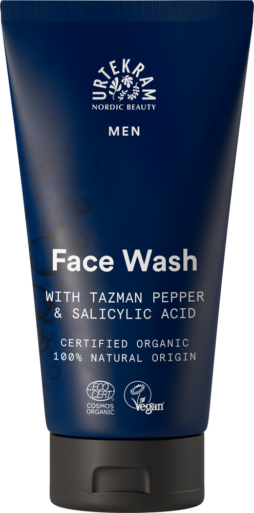 Urtekram Men Facewash With Tazman Pepper Salicylic Acid