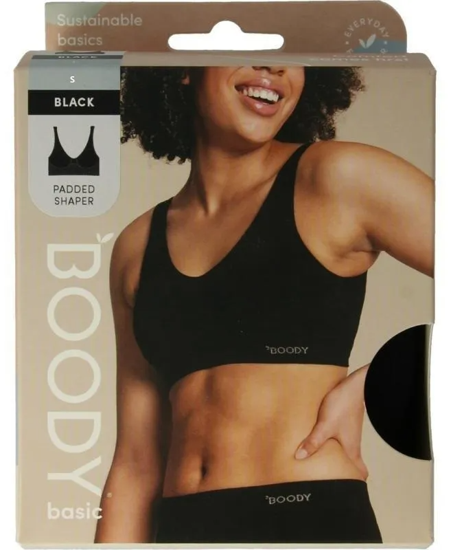 Boody Padded Shaper Crop Bra Zwart S