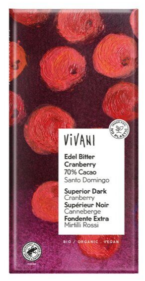 Vivani Edel Bitter Cranberry 70% Cacao Reep
