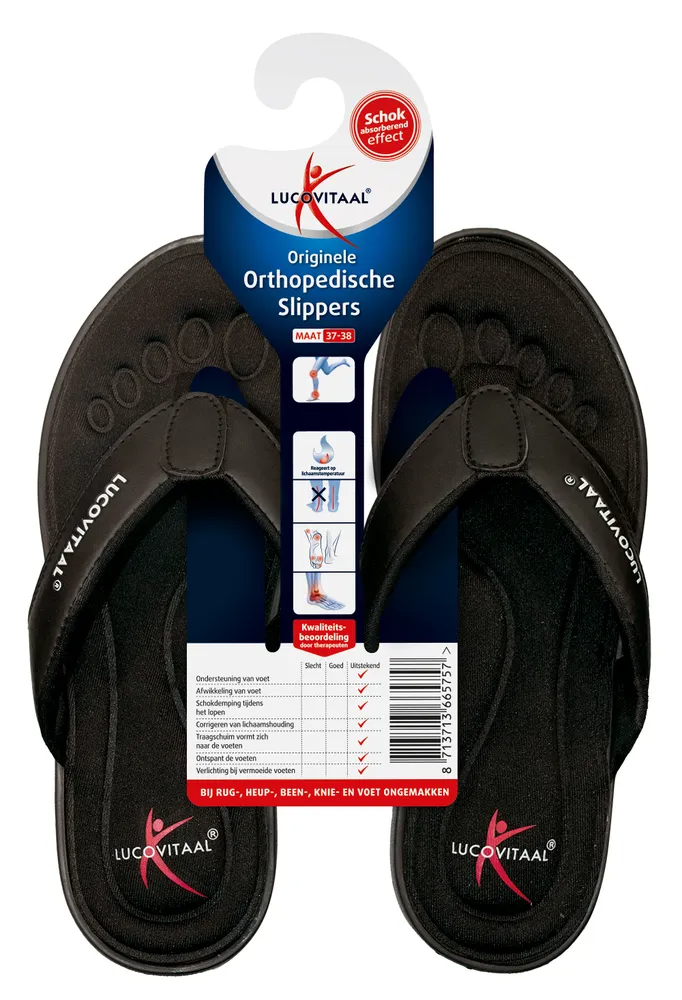 Lucovitaal Orthopedische Slippers Maat 37-38 Zwart