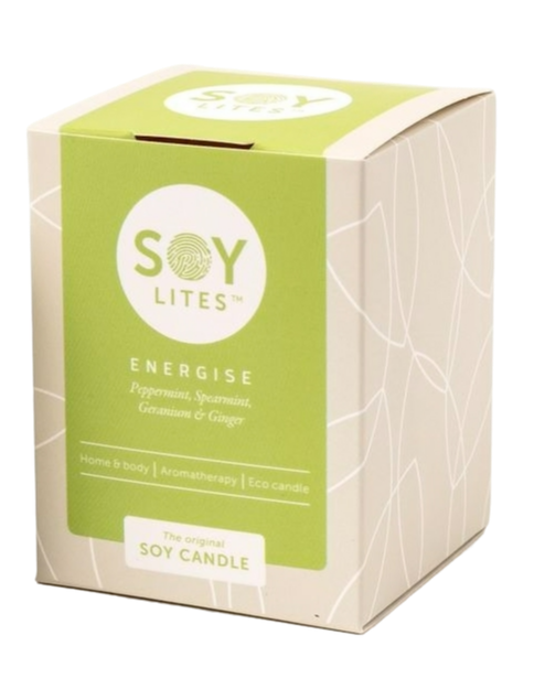 Soylites Soycandle Energise - Peppermint, Spearmint, Geranium & Ginger
