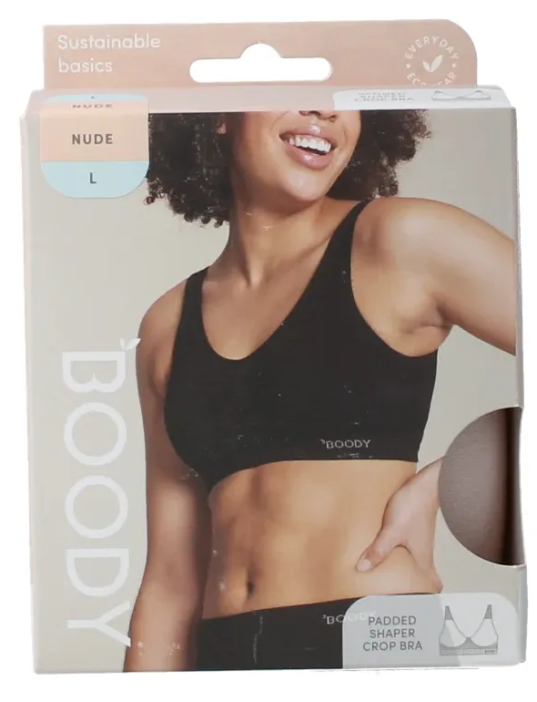 Boody Padded Shaper Crop Bra Nude L
