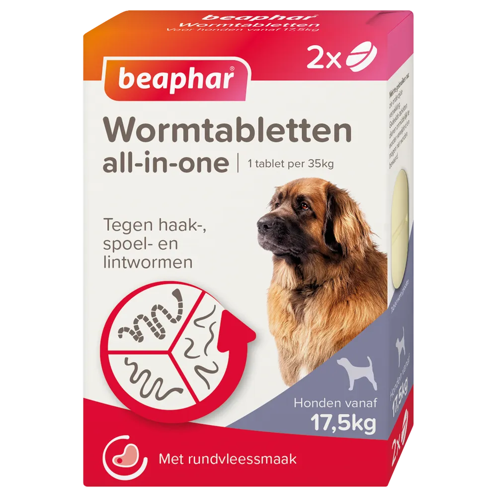 Beaphar Wormtabletten all-in-one Honden vanaf 17.5KG