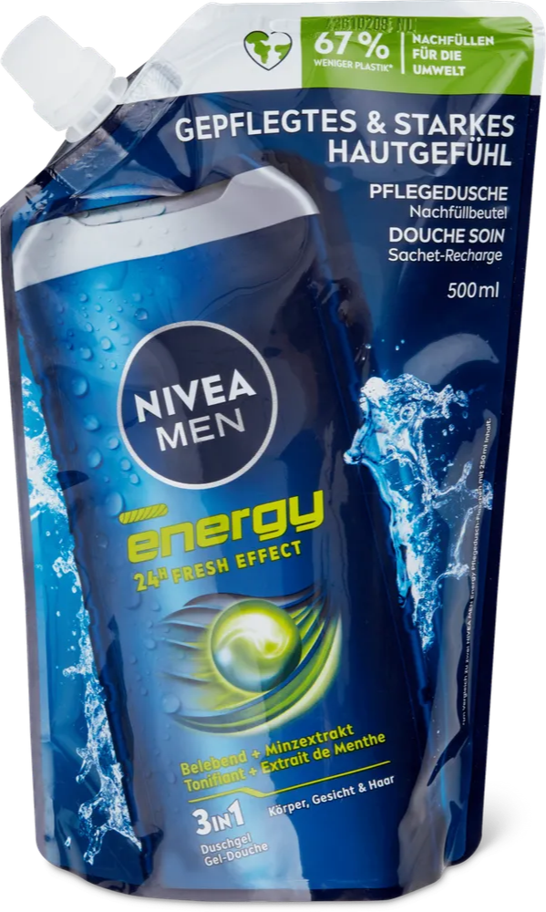 Nivea Men Energy 3-in-1 Douchegel Navulling