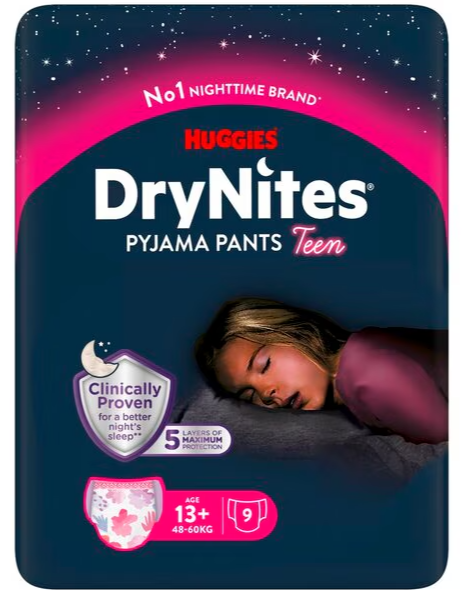 Huggies DryNites 13+ Pyjama Pants Teen Girl