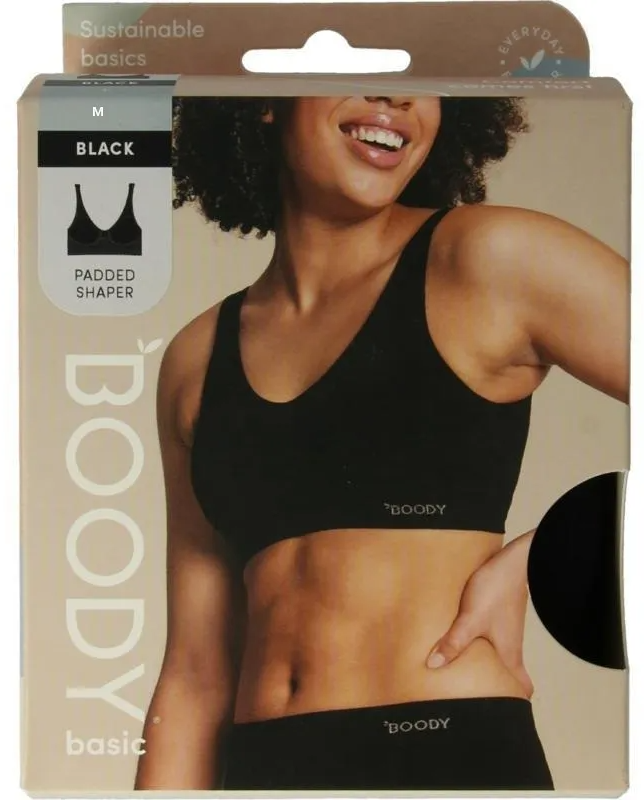 Boody Padded Shaper Crop Bra Zwart M