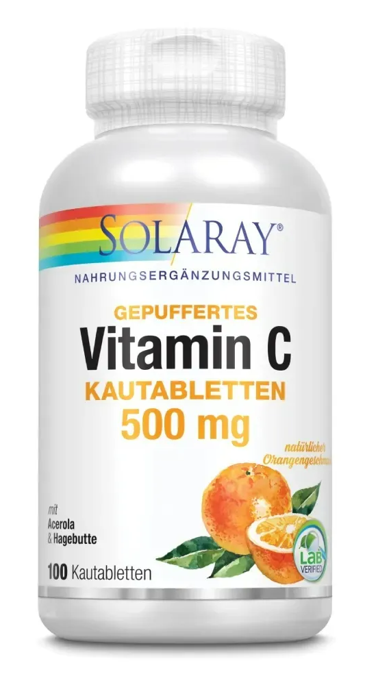 Solaray Vitamine C Gebufferd Kauwtabletten