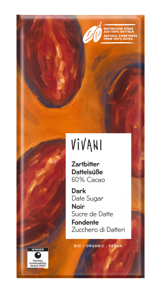 Vivani Dark Date Sugar 60% Cacao Chocolate