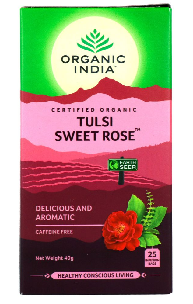 Organic India Tulsi Sweet Rose Bio Thee Zakjes