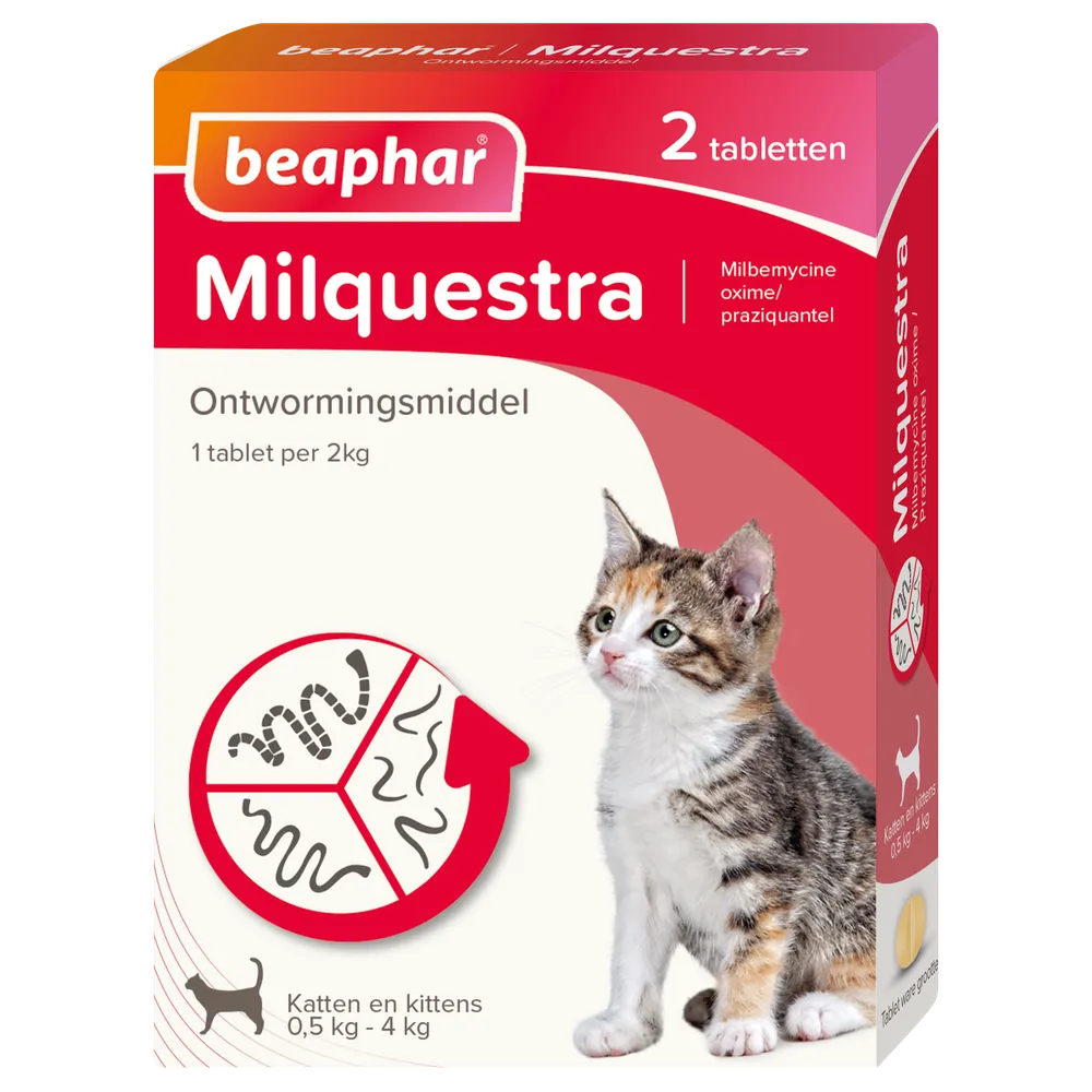 Beaphar Milquestra Ontwormingsmiddel Katten en Kittens 0.5 - 4KG