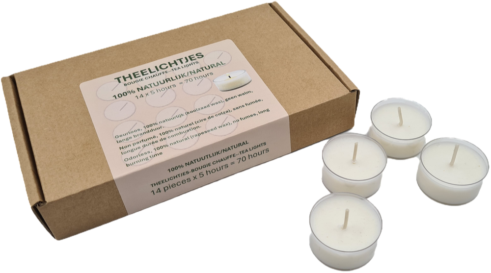 Soylites Natural Theelichtjes – 100% koolzaadwas