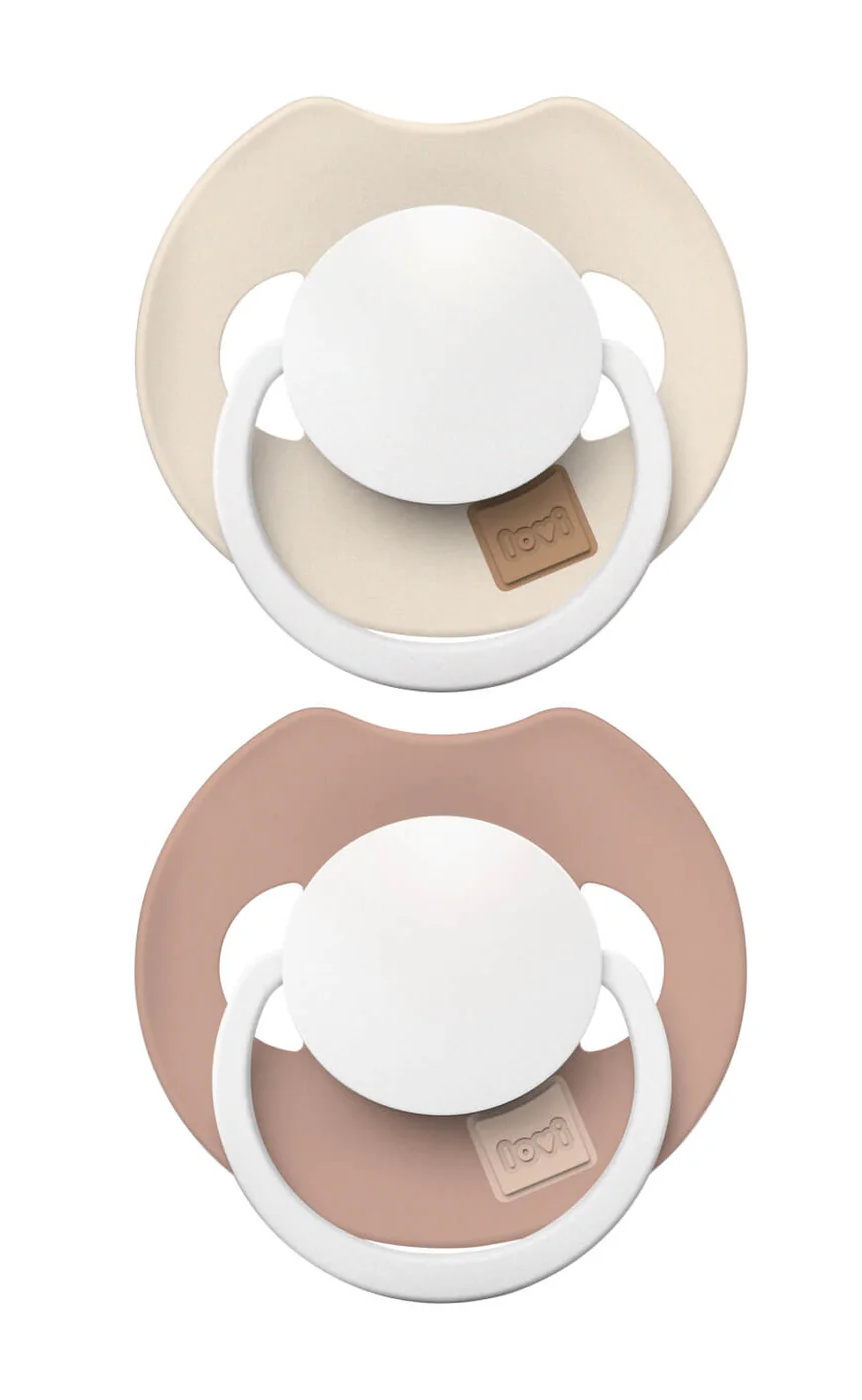 Difrax LOVI Fopspeen Dynamisch 0-6 m Prime Glow Ivory Blush