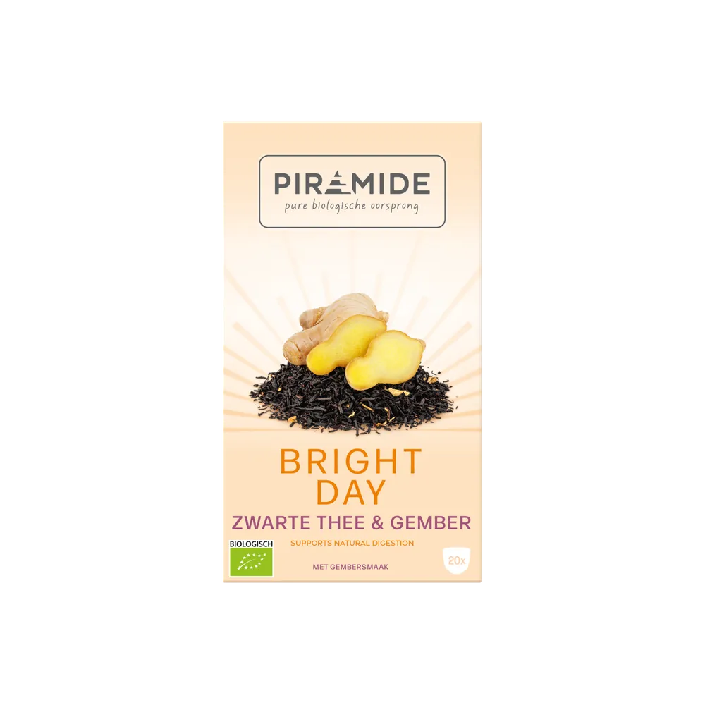 Piramide Bright Day Zwarte Thee & Gember