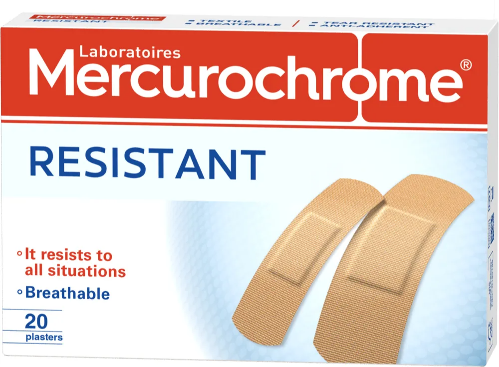 Mercurochrome Resistant Ademende Pleisters