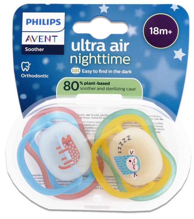 Avent Ultra Air Fopspeen Nacht Poes 18M+