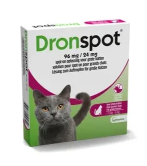 Dronspot 96mg/24mg Spot On Ontwormingsmiddel Voor Grote Katten Pipet