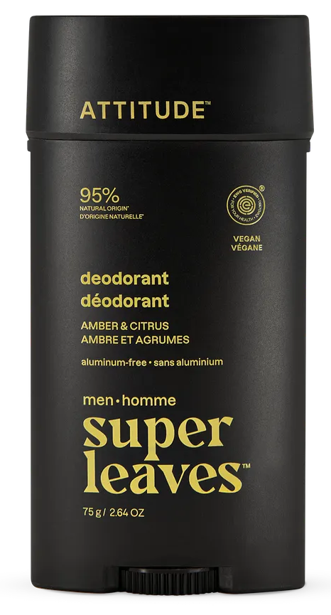 Attitude Super Leaves Men Amber & Citrus Deodorant