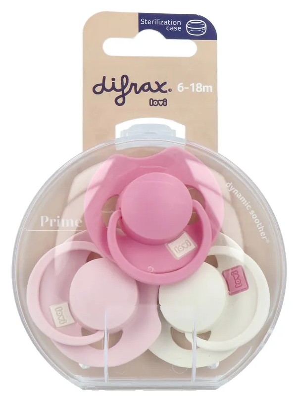 Difrax Lovi Fopspenen Pink 6-18M