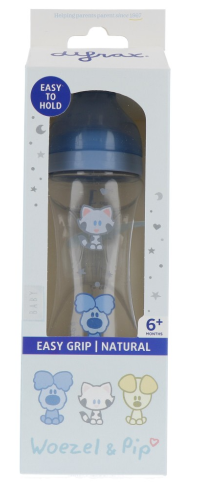 Difrax Handgreep Babyfles 240ml - Woezel & Pip