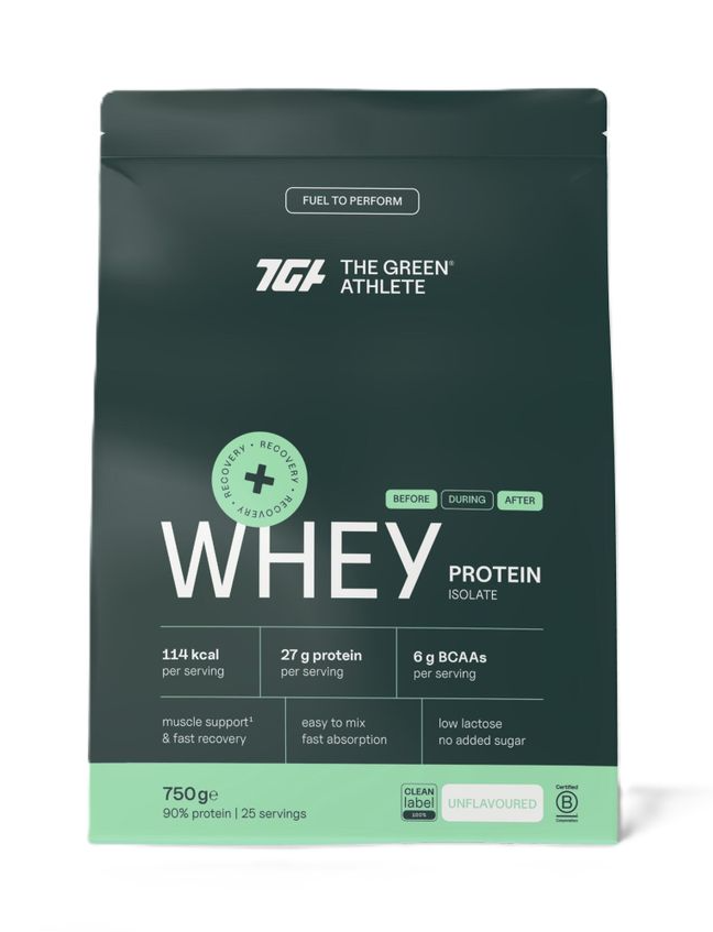 The Green Athlete Whey Protein Isolate Unflavoured Poeder