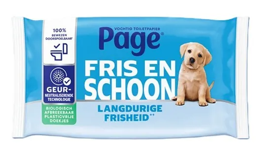 Page Fris En Schoon Vochtig Toiletpapier