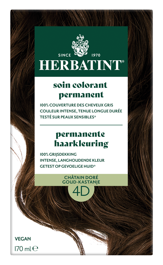 Herbatint Permanente Haarkleuring Goud-Kastanje 4D