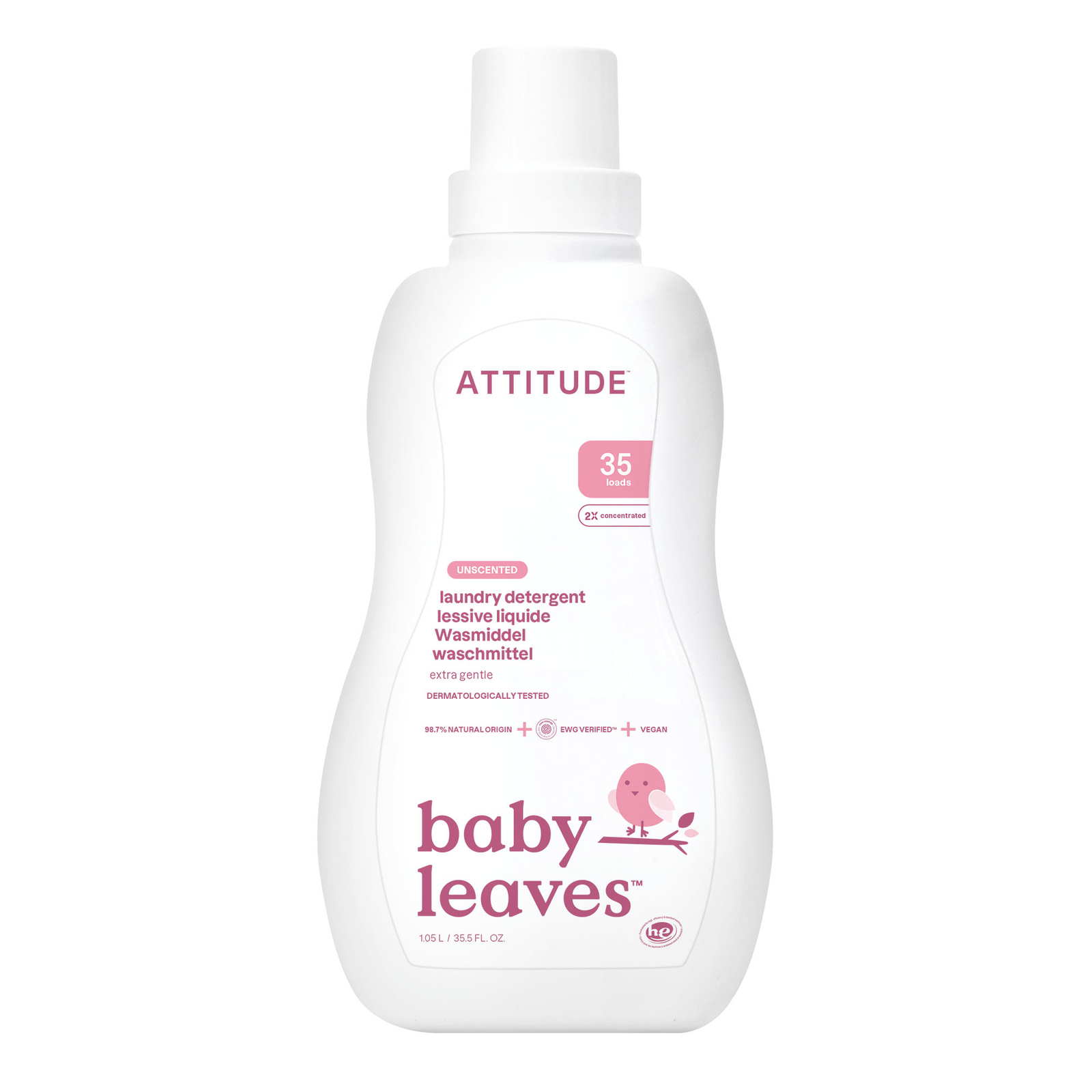 Attitude Baby Leaves Wasmiddel Parfumvrij