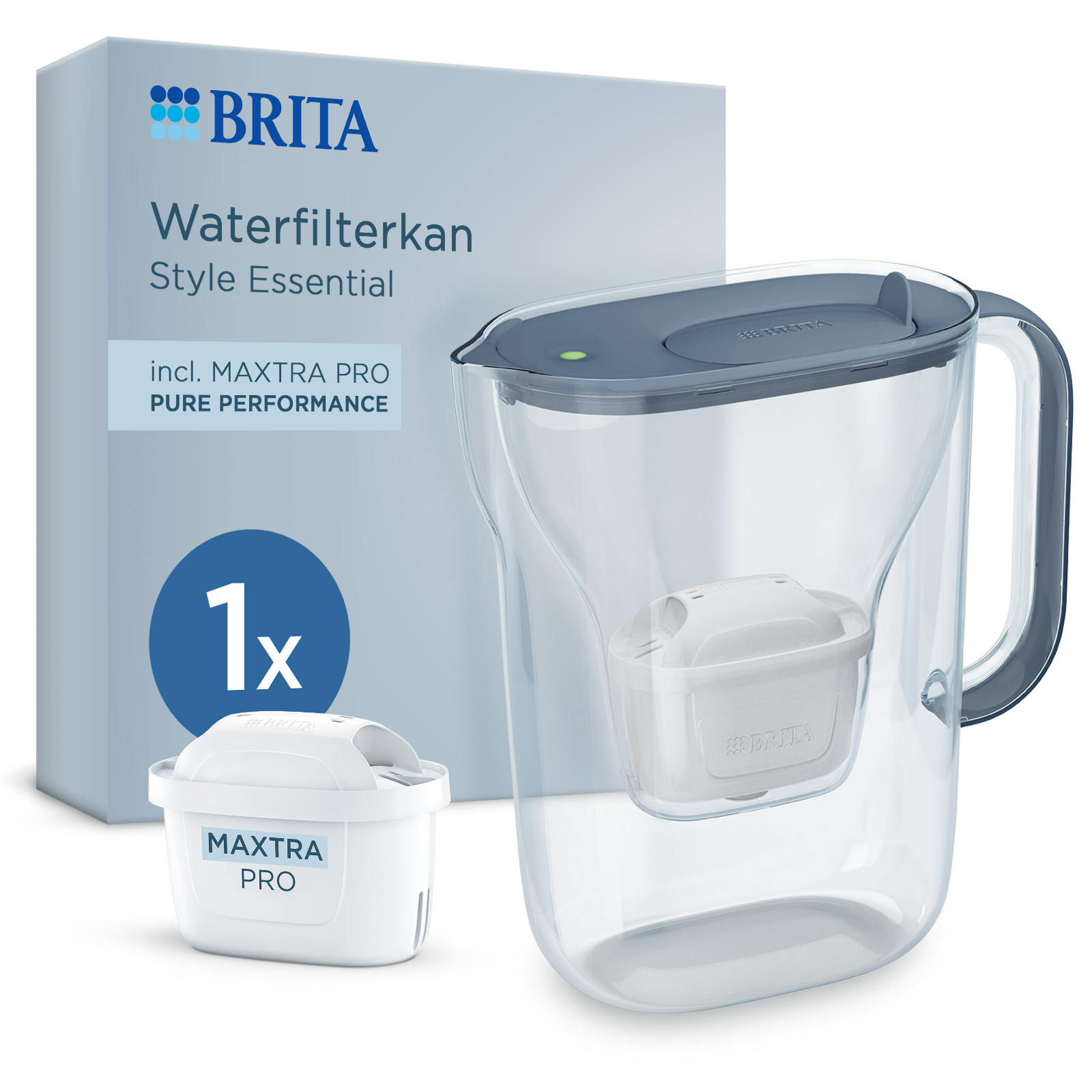Brita Waterfilterkan Style Essential Cool Stone Blue
