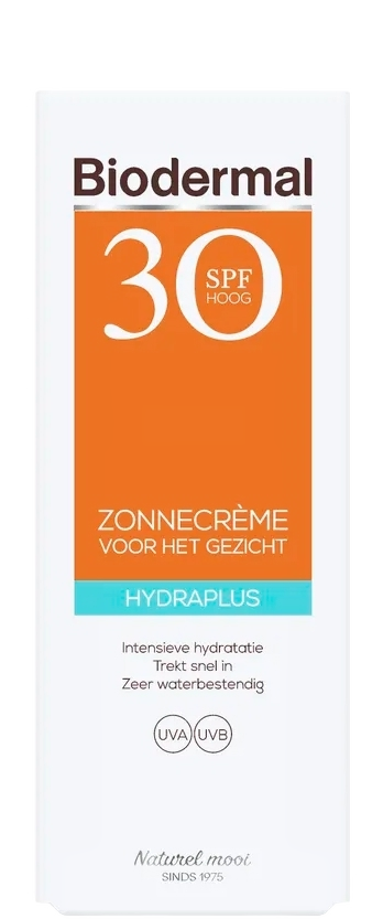 Biodermal Zonnecrème Gezicht Hydraplus SPF30