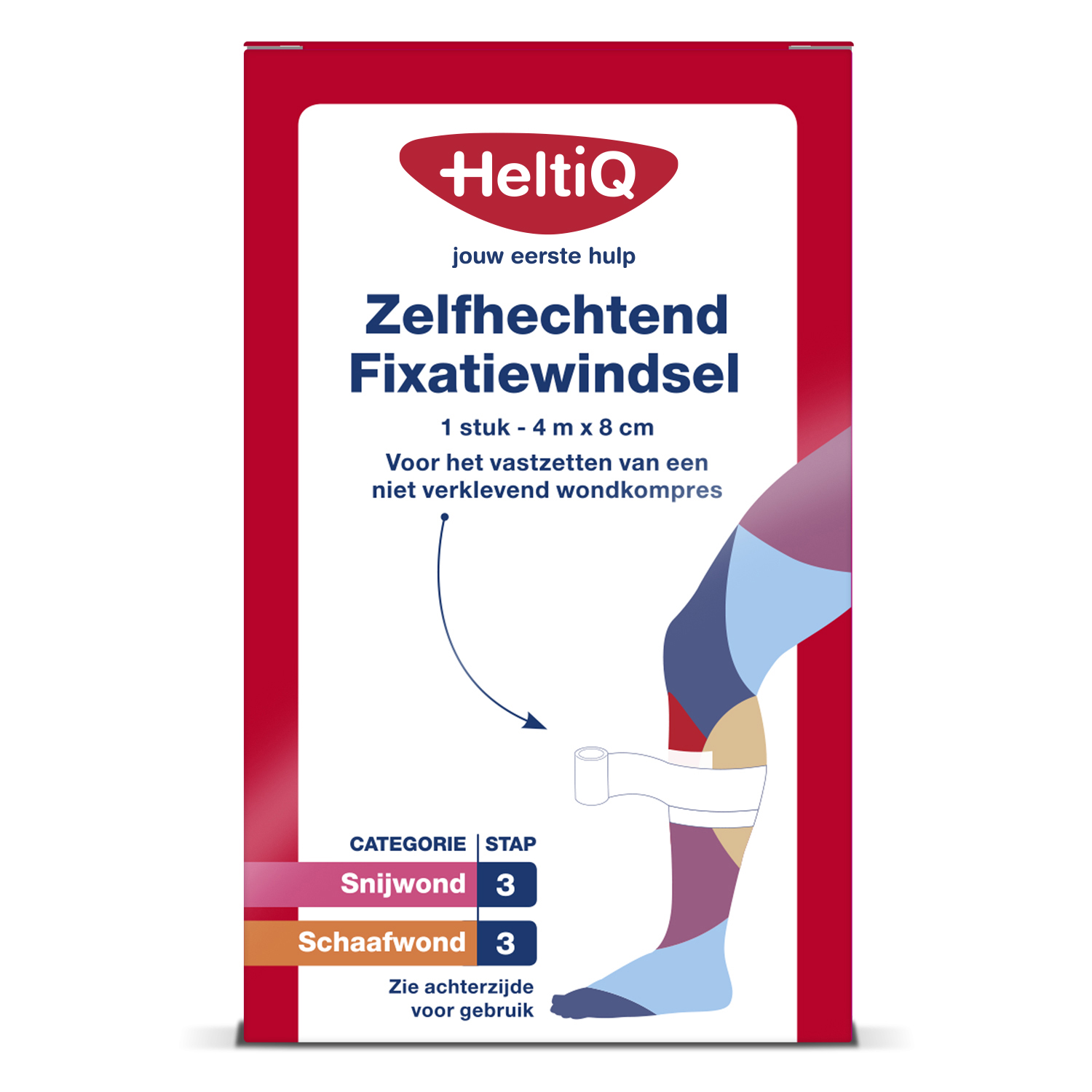 HeltiQ Zelfhechtend Fixatiewindsel 4mx8cm
