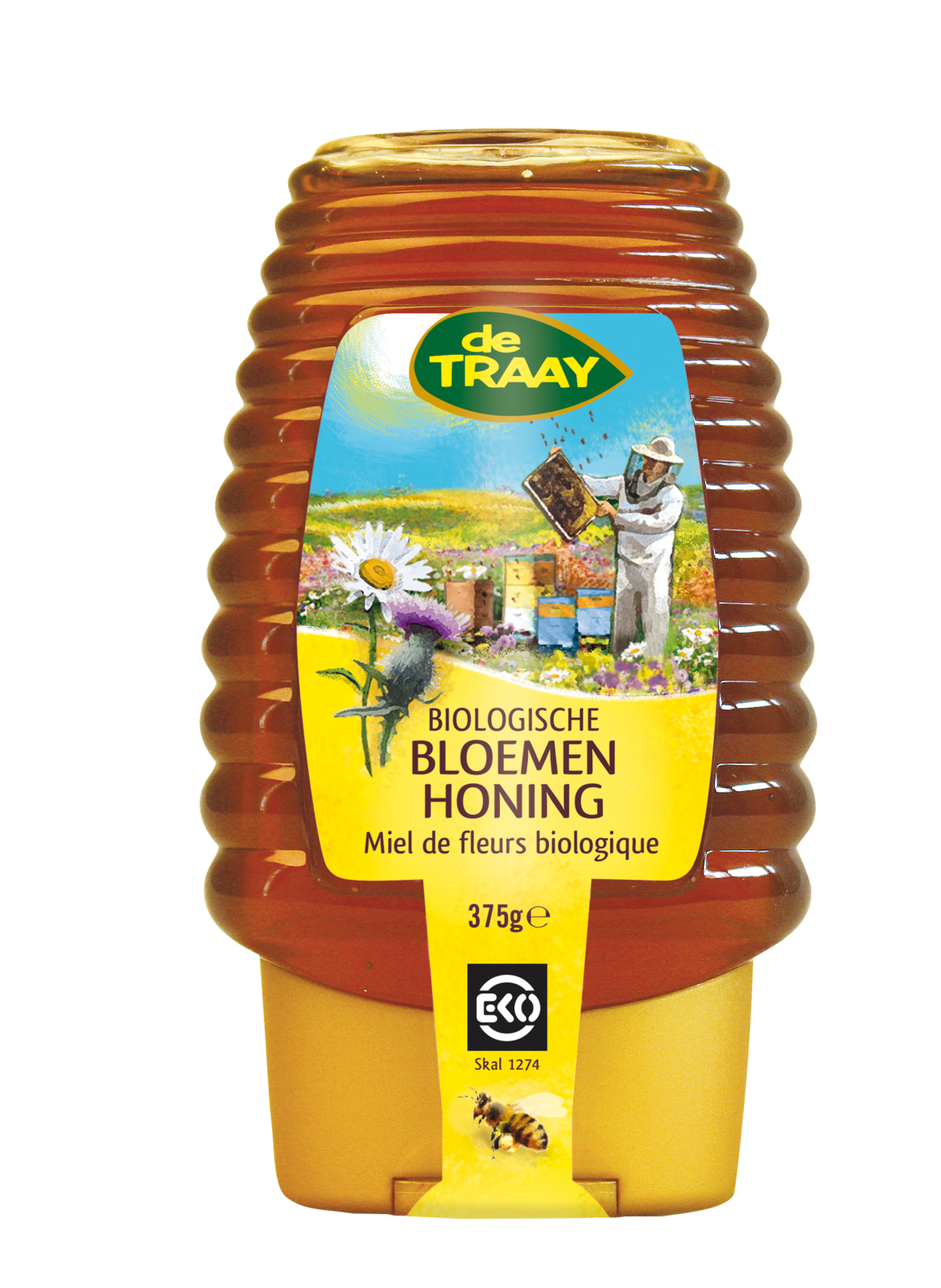 De Traay Bloemenhoning Biologisch Knijpfles