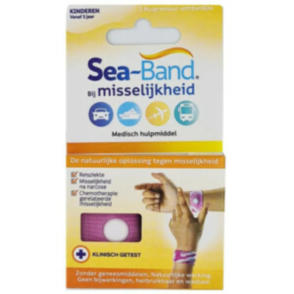 Sea Band Polsbandjes Bij Misselijkheid Kinderen Roze