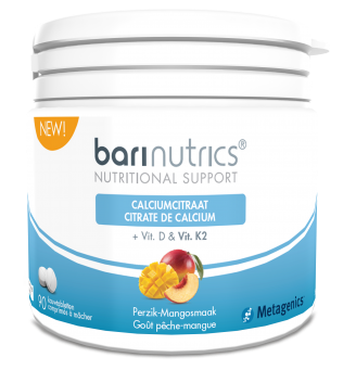 Metagenics Barinutrics Calciumcitraat + D & K2 Kauwtabletten