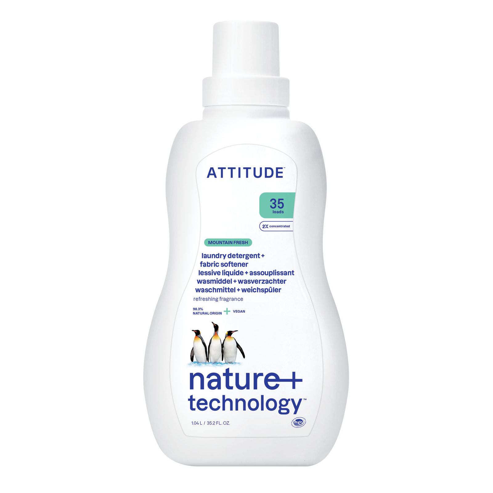 Attitude Ecologisch 2 in 1 Laundry Detergent + Fabric Softener